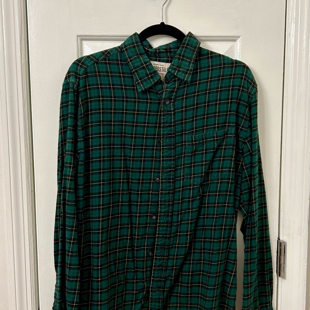 Aeropostale Green Plaid Flannel